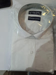 Cotton White/Sky Blue Solid Full Sleeves Slim Fit Combo Shirts
