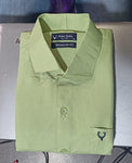 Pist a Green Men's Cotton Solid Casual Shirts