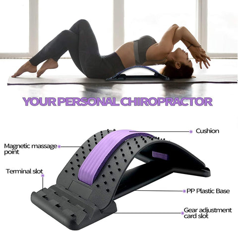 Back Massager- 3 Levels Adjustable Back Stretching Spine Deck Posture Massage